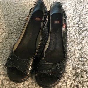 Dark Brown peep toe BC Footwear.